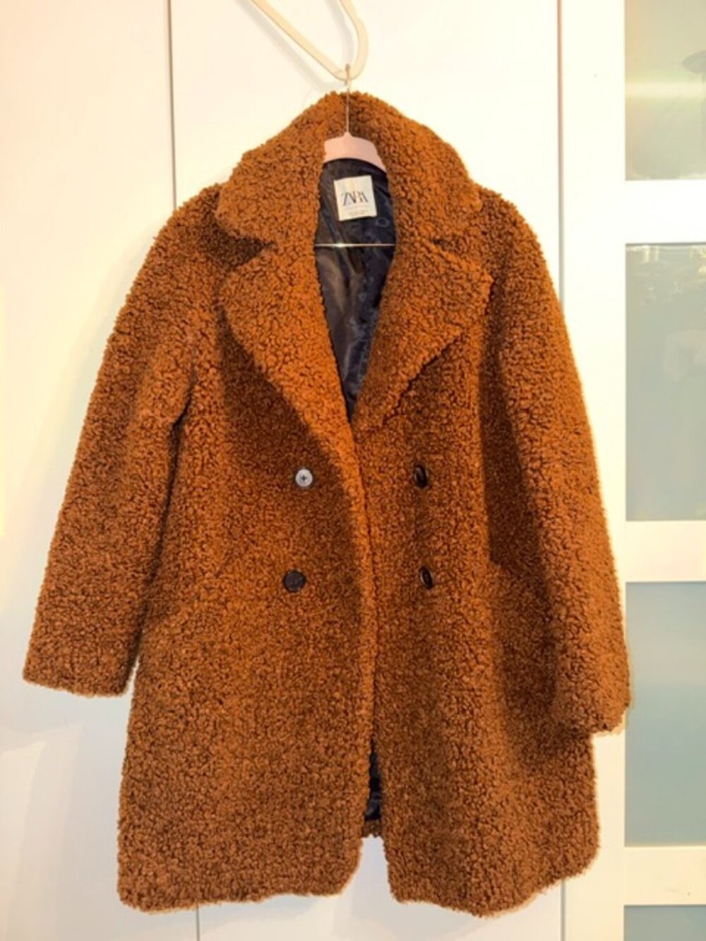 Teddy Coat by Zara, rust, size M, women